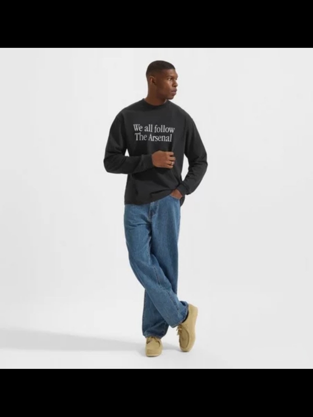We All Follow The Arsenal Over Land & Sea Oversized L/S Crewneck T-Shirt NWT